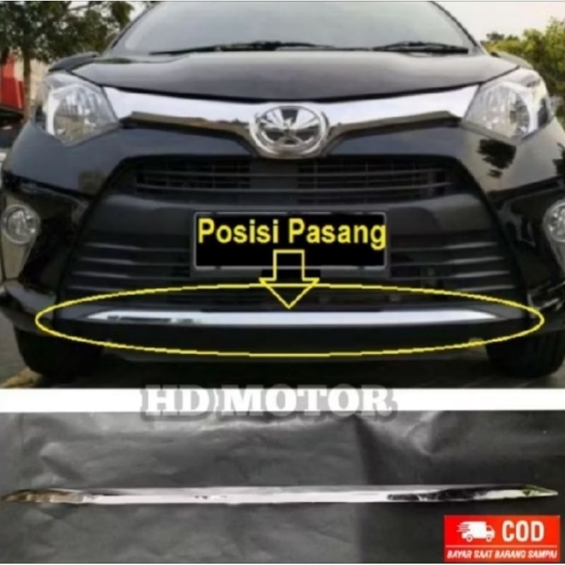 List crom bamper depan mobil Sigra Calya Original aksesoris bamper crom Sigra Calya murah