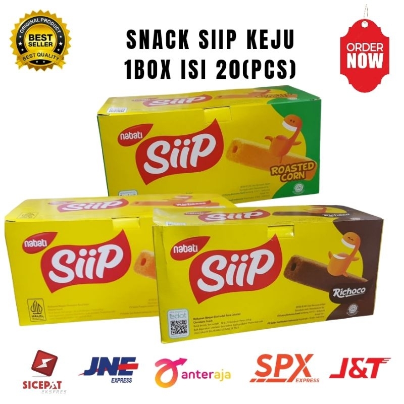 

Snack Siip Keju 3varian 1box isi 20pcs