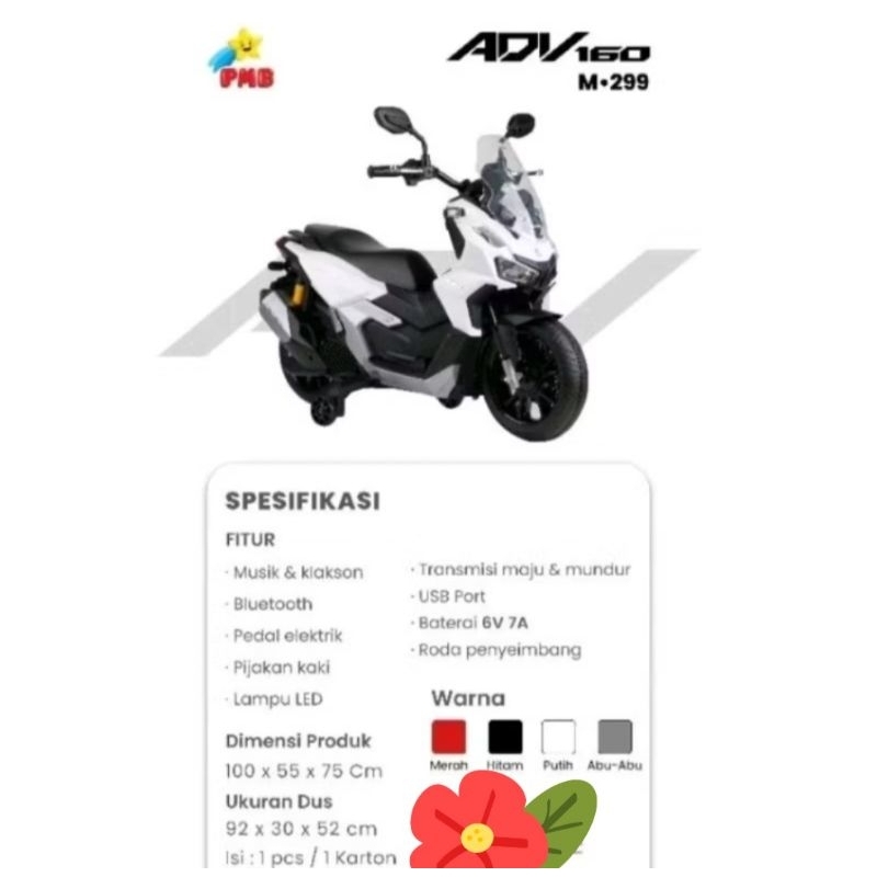 MOTOR AKI HONDA ADV M299 Sepeda Motor Mainan Anak Terbaru PMB
