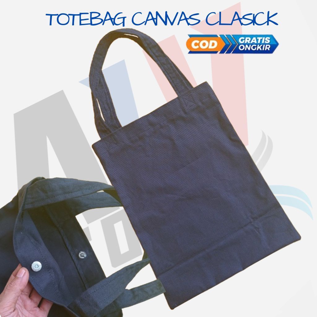 Tas Totebag 30 x 40 Unisex Pria Wanita bahan Canvas Tebal model Clasic Murah