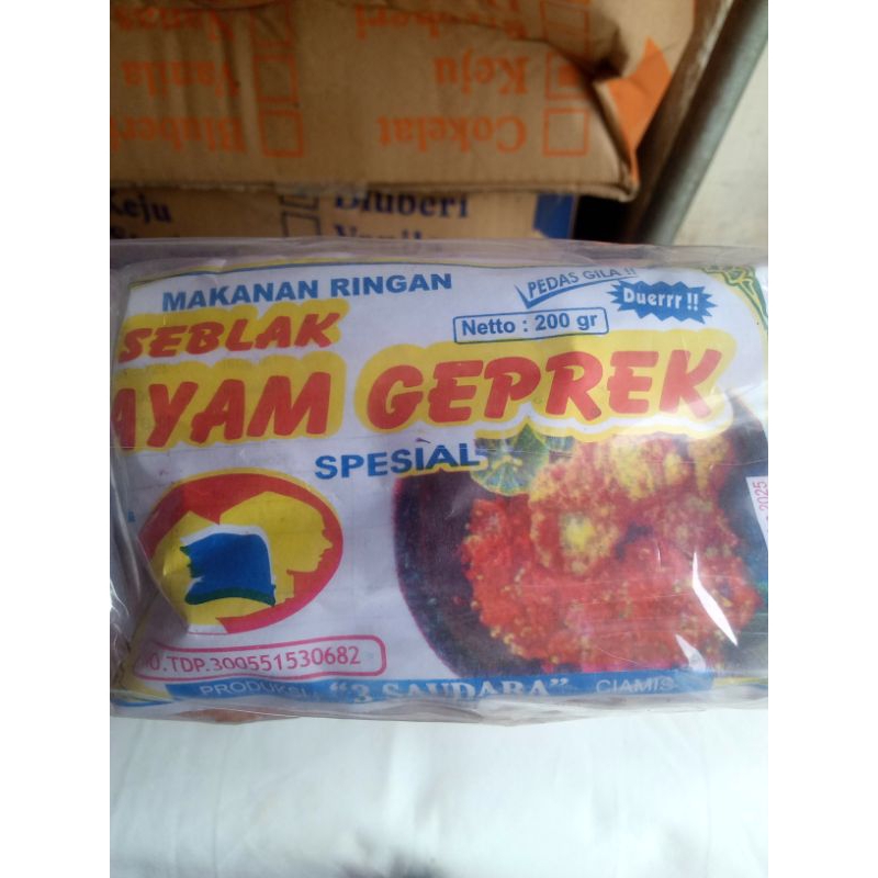 

COD HBB GROSIR SEBLAK AYAM GEPREK 1 BAL ISI 10 PACK