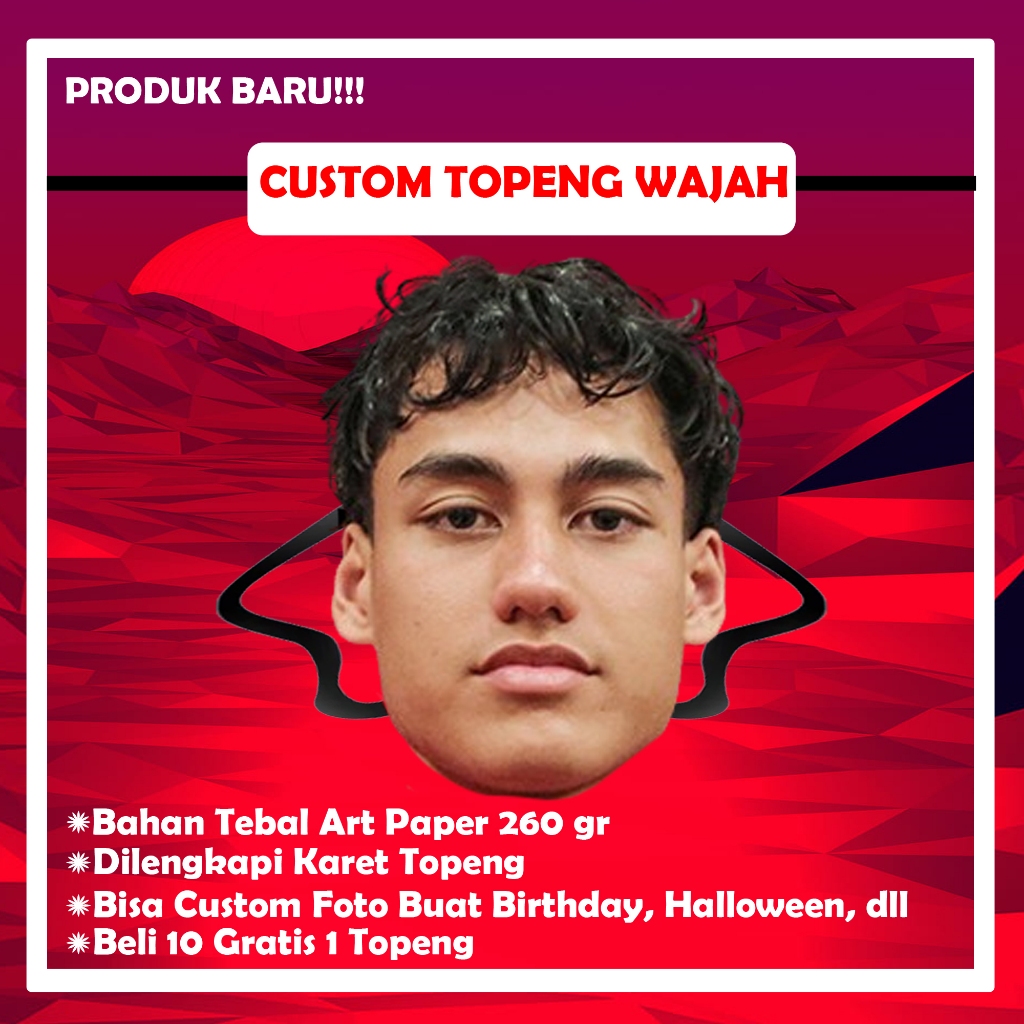 Custom  Topeng Wajah Muka Teman Sendiri Ulang Tahun Wisuda Halloween Art Paper Tik 260 Gram