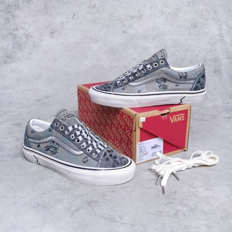 Vans Old Skool Style 36 Hirono Grey Black Denim