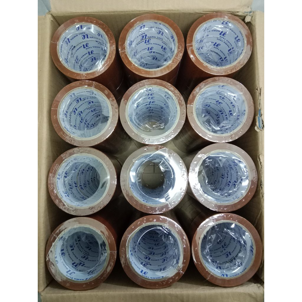 

Lakban Bening Coklat 2 dus Isolasi Packing 2 Karton Ekonomis Murah Tebal 300 Yard