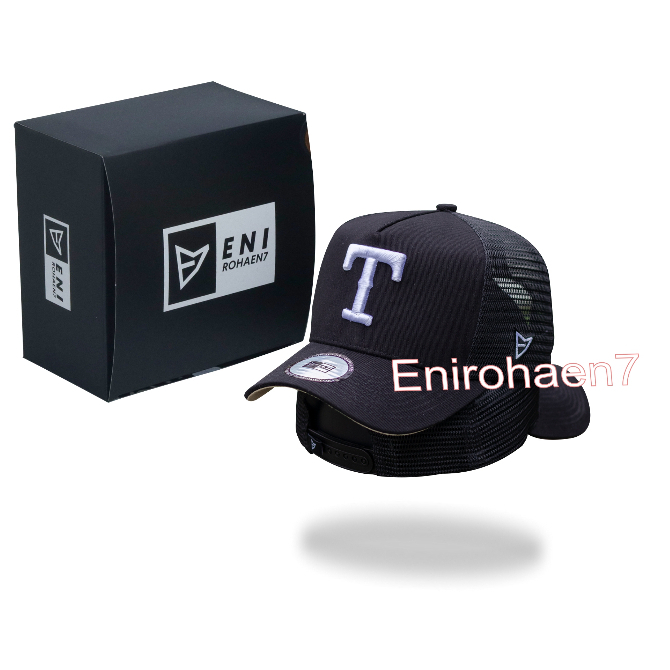 E7 Topi Inisial T Topi HURUF T Unisex Topi Logo T HITAM