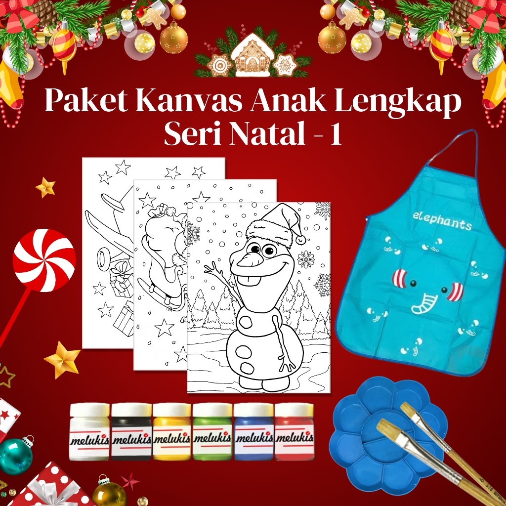 

Kanvas Gambar Paket Lengkap Seri Natal Terbaru Gambar Melukis Coloring 1