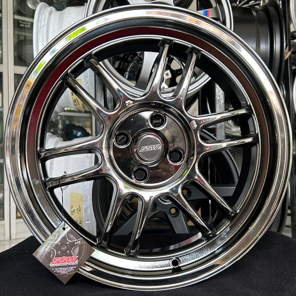 JUAL VELG MOBIL RING 17 RPF01 ENKEI SSW LEBAR 7.5 HOLE 4X100 ET 42 BLACK CHROME