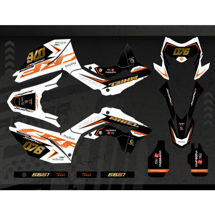 STIKER DECAL CRF 150L KOMBINASI GOLD PRISMATIC HOLOGRAM DESIGN CUSTOM | setiker decal honda crf old 