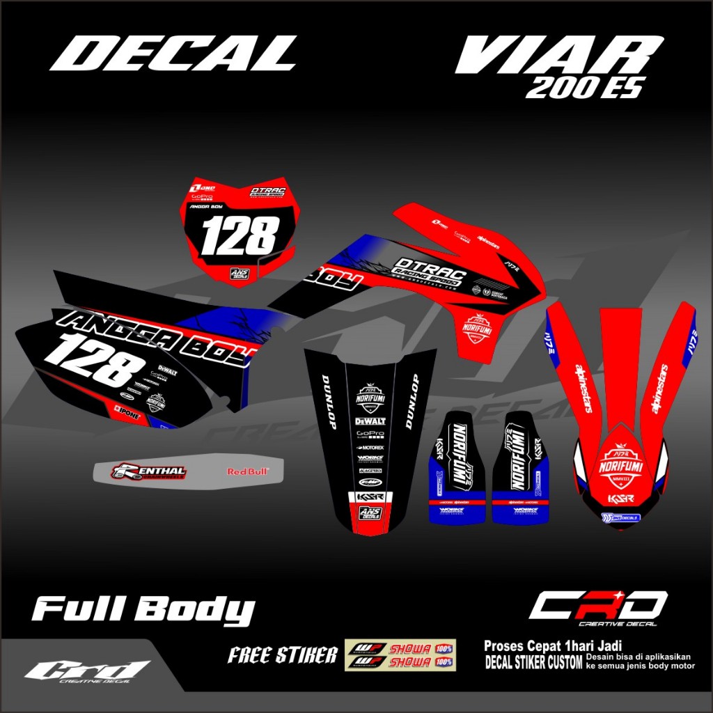 Decal Viar Cross-x 200es custom Decal Viar 200 es Decal viar free reques