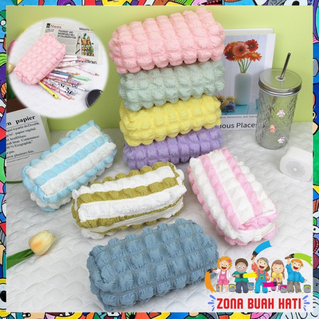 

ZBH Tempat Pensil Puffy Aesthetic Kotak Pensil Sleting Lucu Warna Macaroon Aesthetic Crinkled Fufu Pouch Tempat Pensil Bulu Bentuk Bantal Kotak Cute Pillow Make Up Pouch Organizer Travel Kapasitas Besar