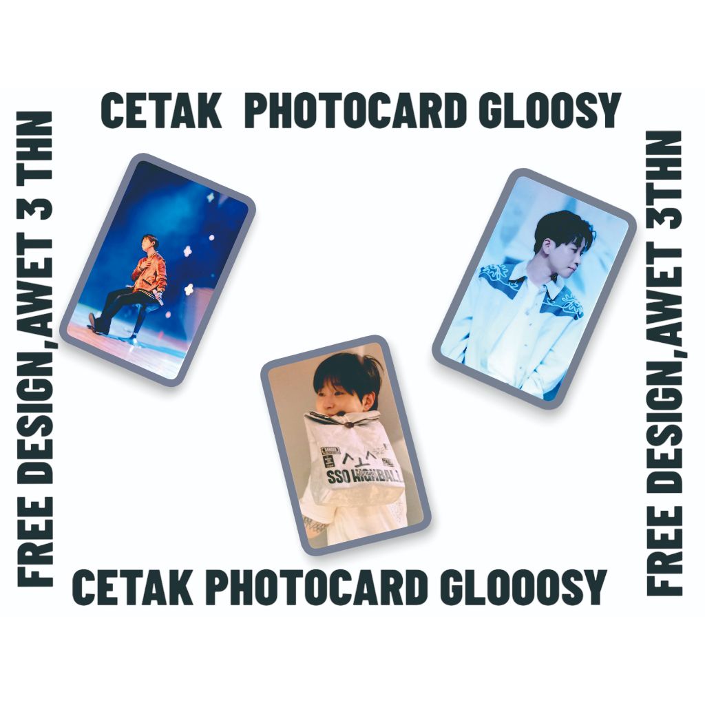 

CETAK PHOTOCARD LAMINASI GLOSY/DOFF FREE PICTURE 2 SISI ATAU 1 SISI