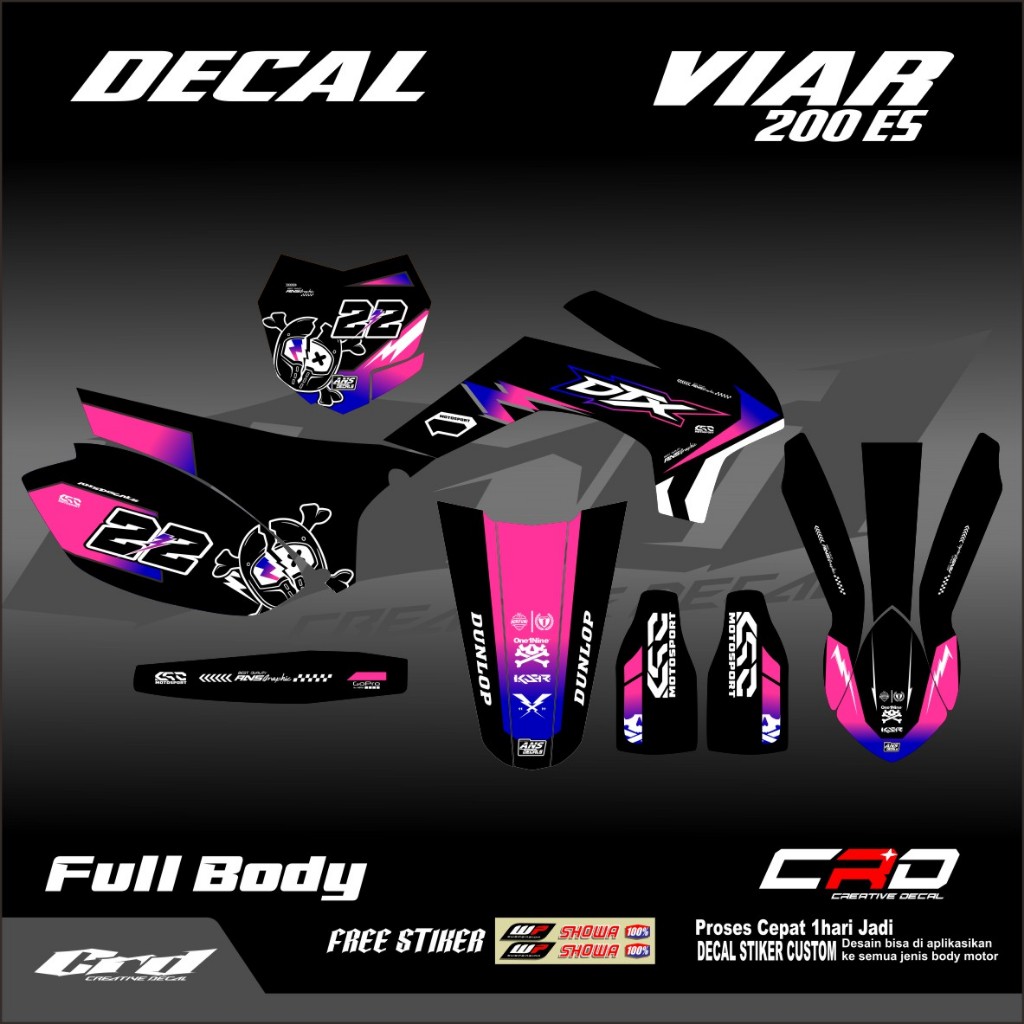 Decal Viar Cross-x 200es custom Decal Viar 200 es Decal viar free reques