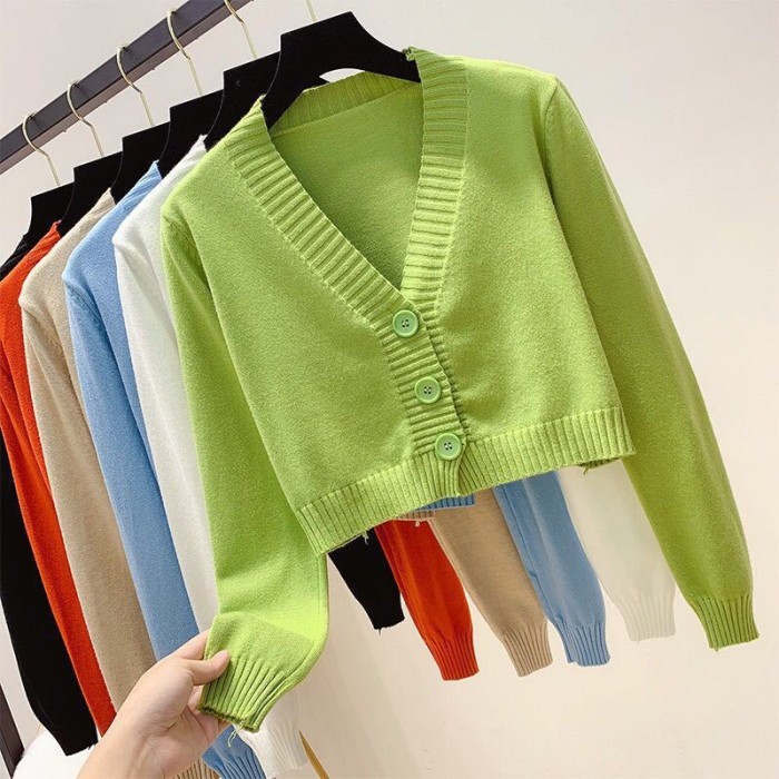CARDIGAN RAJUT CROP WANITA (1Ball)