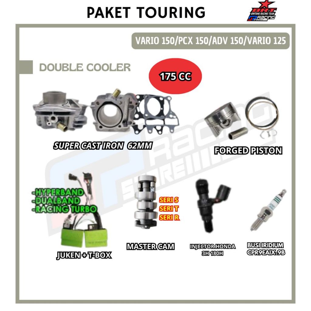 BRT Paket Bore Up Touring 3 Vario 125/Vario 150 Pcx 150/Adv 150-Blok Piston-Master Cam-Ecu-Injector