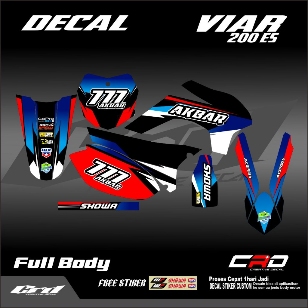 Decal Viar Cross-x 200es custom Decal Viar 200 es Decal viar free reques
