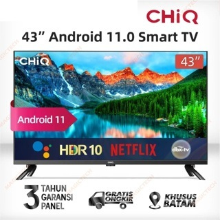 TV LED CHIQ CHANGHONG 43 Inch / 43" L43H7 SMART ANDROID 11 FHD HDR 10 FRAMELESS