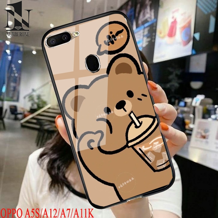 Case Oppo a5s/a7/a12/a11k  [cute bear] Aneka casing, case, kondom hp, custom case, case aesthetic ca