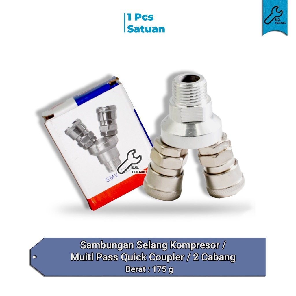 Sambungan Selang Angin Kompresor Cabang 2 / Multi Pass Quick Coupler Cabang