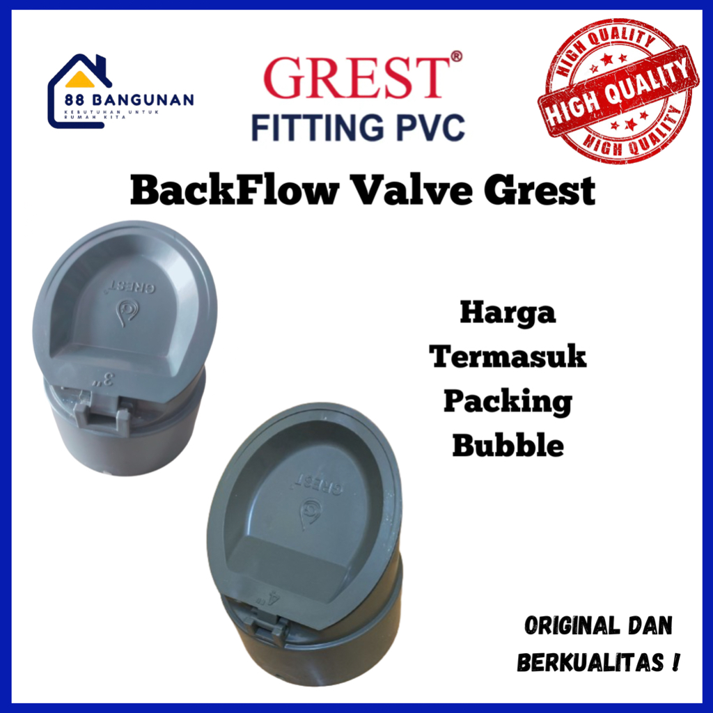 BackFlow Valve GREST 3 4 Inch PVC / BackFlow Valve Anti Bau/ BackFlow Valve GREST Anti Tikus
