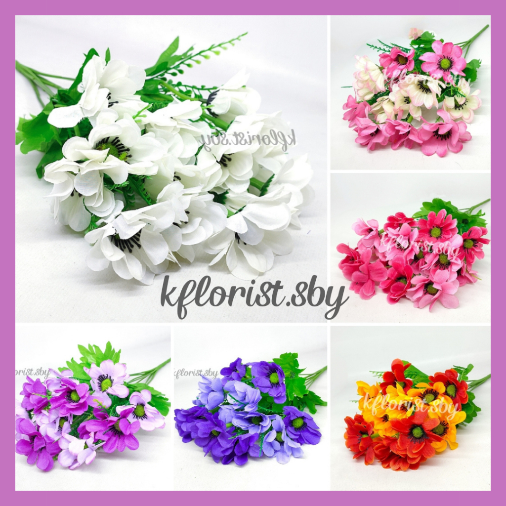 Aster Selang Artificial Flower Bunga Hias Dekorasi Rumah Backdrop Pelaminan Wedding Decoration