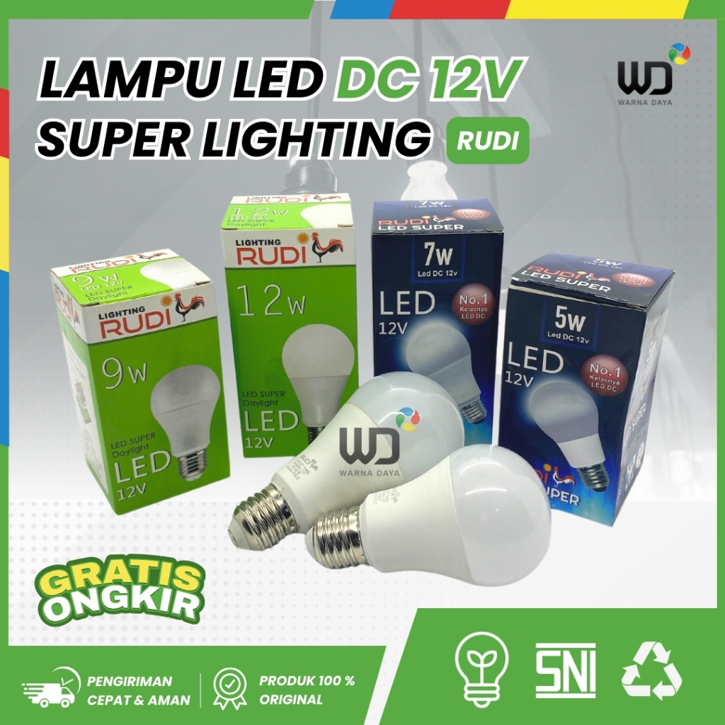 Lampu LED DC 5W, 7W, 9W, 12W Putih RUDI