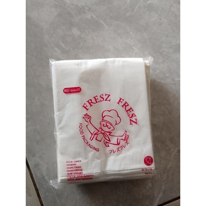 Paper bag kentang/kertas gorengan/kantong aneka cemilan warna putih
