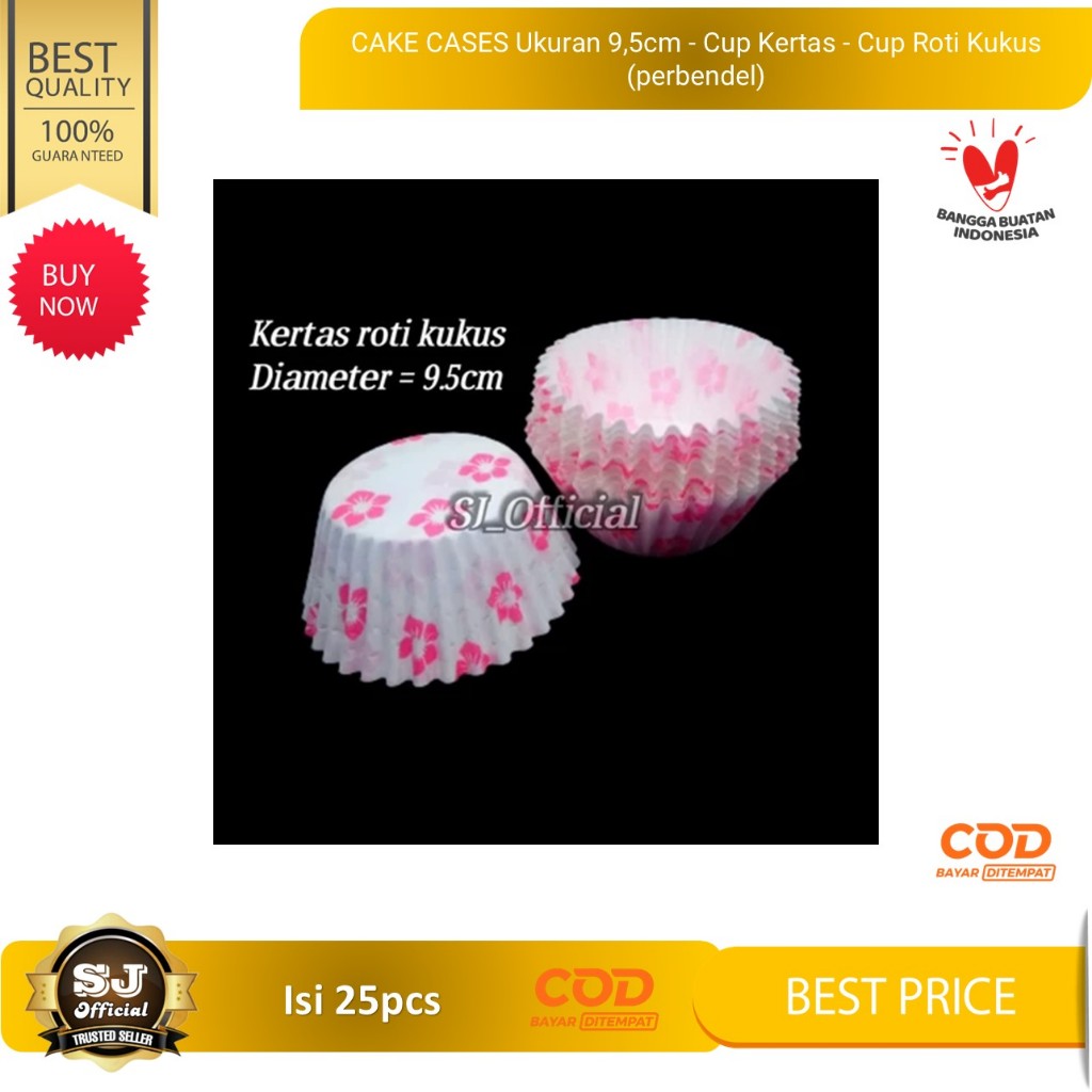 CAKE CASES Ukuran 9,5cm - Cup Kertas - Cup Roti Kukus