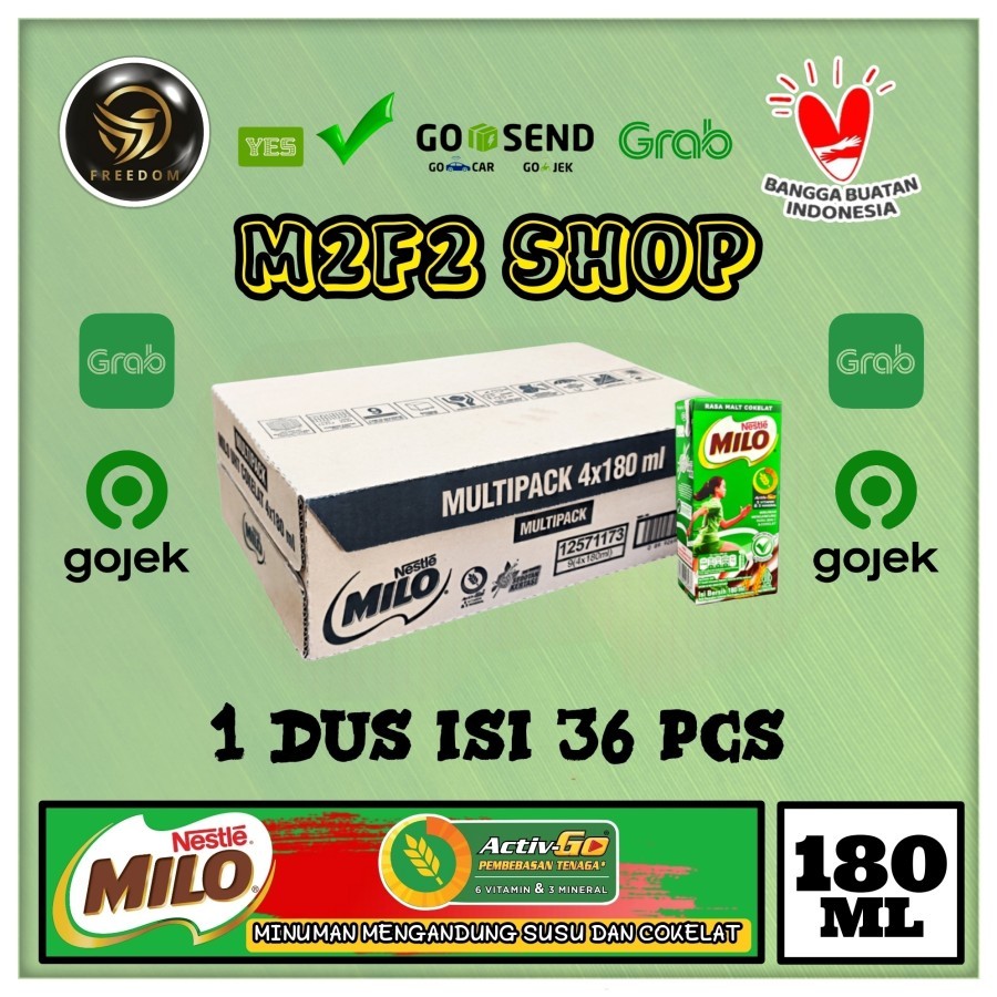 

Susu Milo Kotak Cokelat ACTIVE GO UHT - 180 ml Kemasan Karton (Khusus Bluebird/Gojek/Grab)