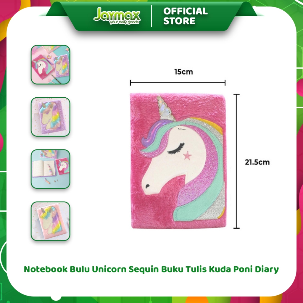 

Notebook Bulu Unicorn Sequin Buku Tulis Kuda Poni Diary