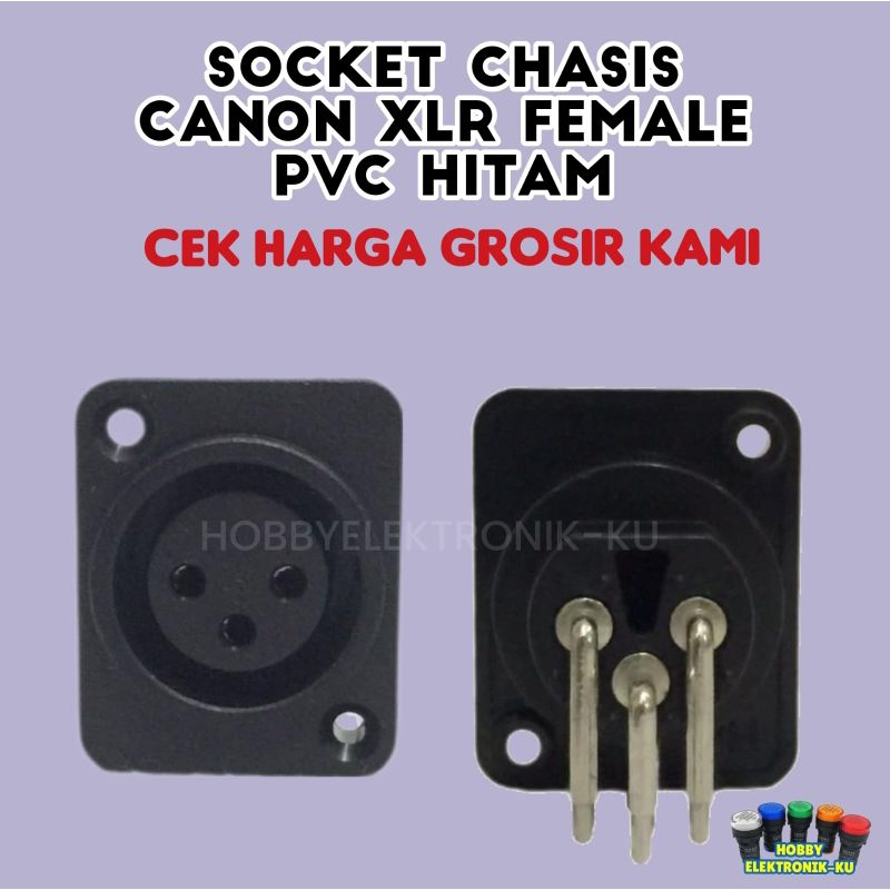 SOCKET CHASIS CANON XLR FEMALE PVC HITAM