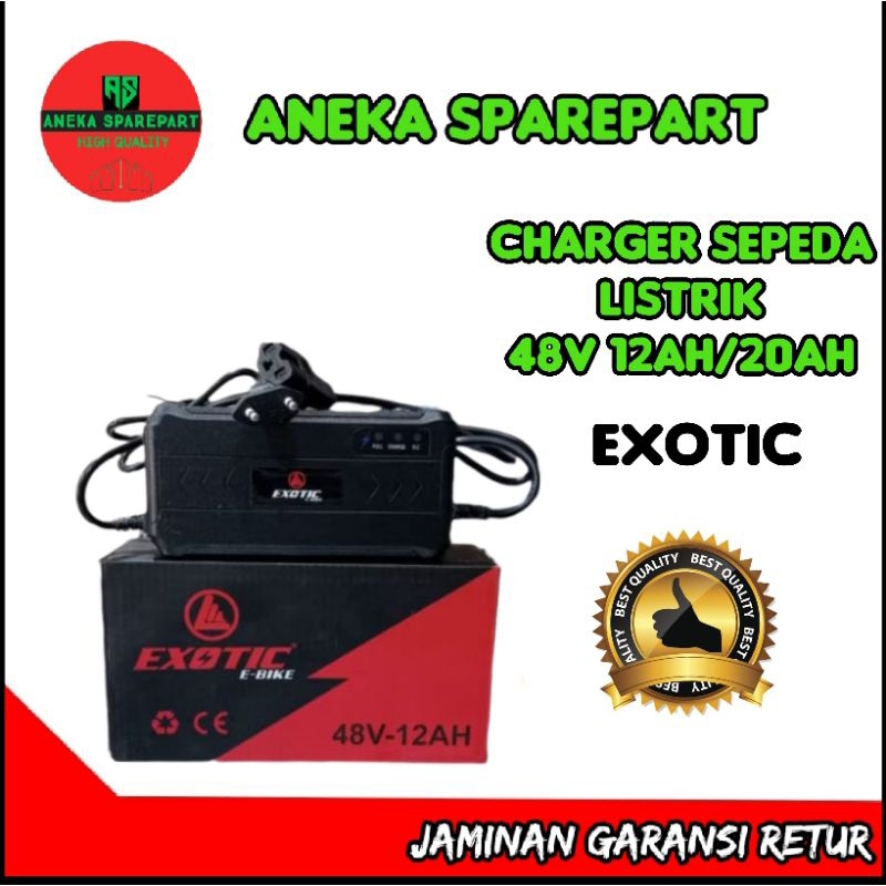 charger exotic 48 volt 12ah/20ah charger sepeda listrik