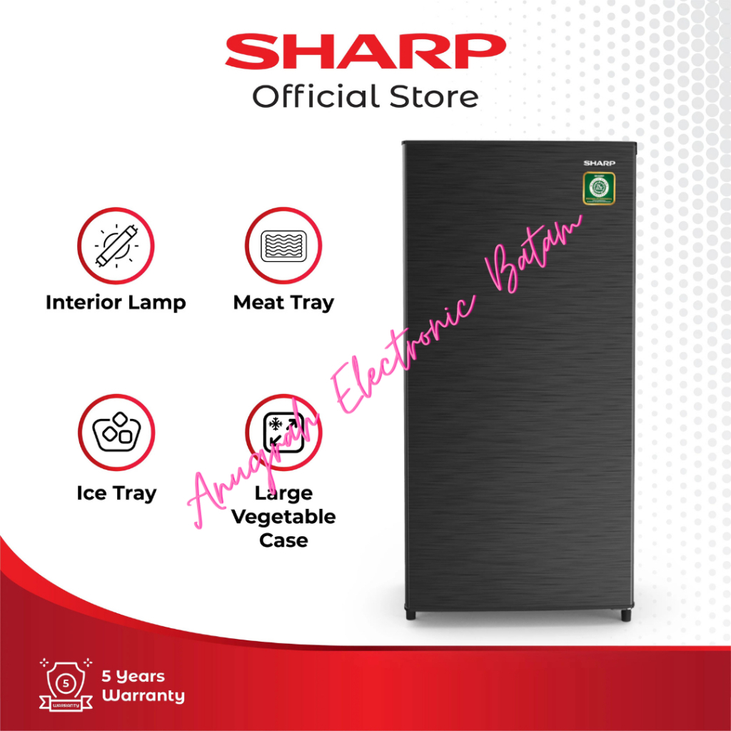 Sharp SJN182NHS Kulkas 1 Pintu 166L SJ-N182N-HS SJN182N BATAM