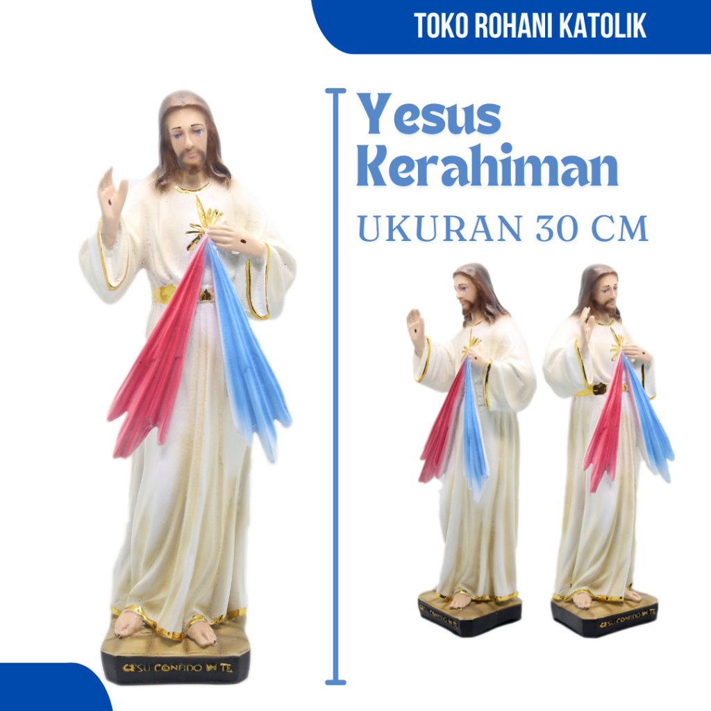 PATUNG TUHAN YESUS KERAHIMAN 30 CM / PATUNG TUHAN YESUS / PATUNG YESUS BESAR / PATUNG MARIA