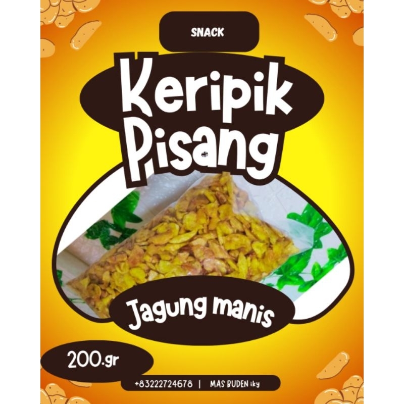 

(COD) keripik pisang rasa jagung manis renyah dan gurih 200g