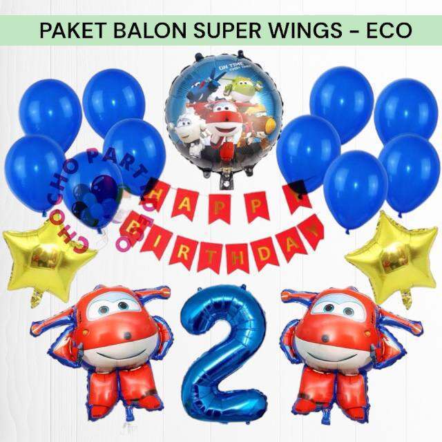 Paket Balon SUPERWINGS / Dekorasi Ulang Tahun Superwings Jett Chase Jerome Sky Donnie