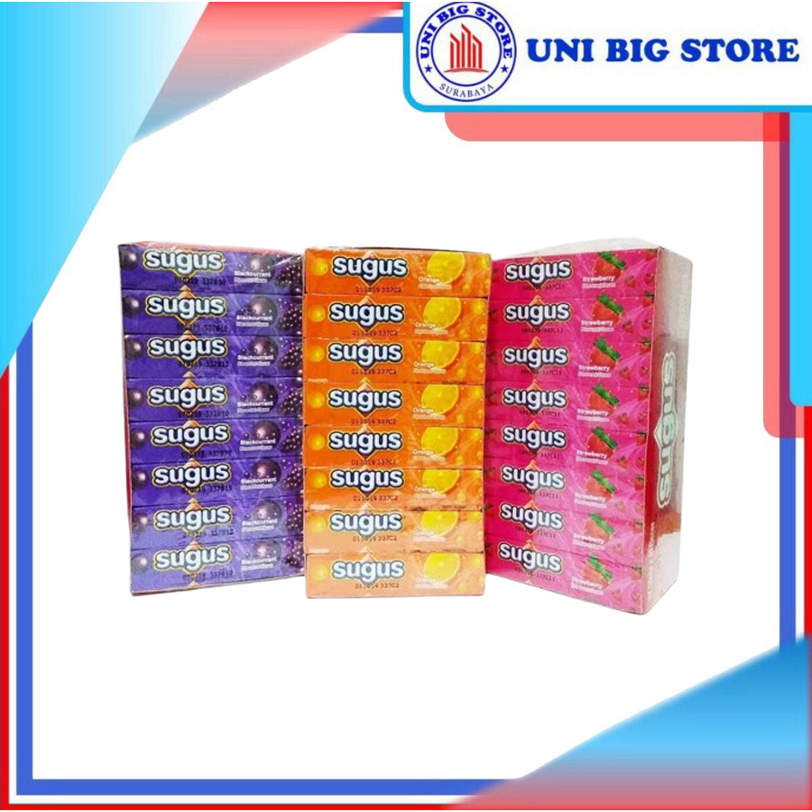 

Permen Lunak Sugus Blackcurrant Strawberry Orange 30 gr x 24 pcs BOX Soft Candy