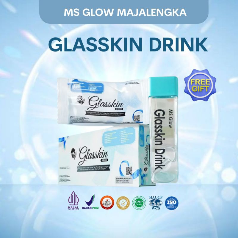 MS GLOW Glassdrink Colagen Minuman Suplemen Pemutih Badan Free Tumbler