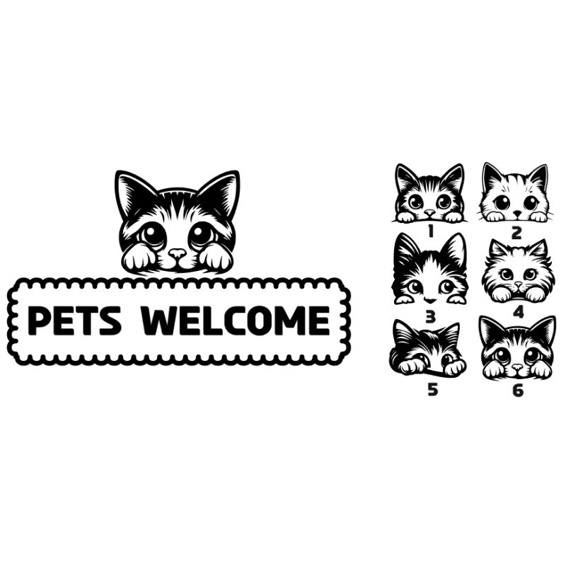 

STICKER PANJANG 26.5 CM PETS WELCOME