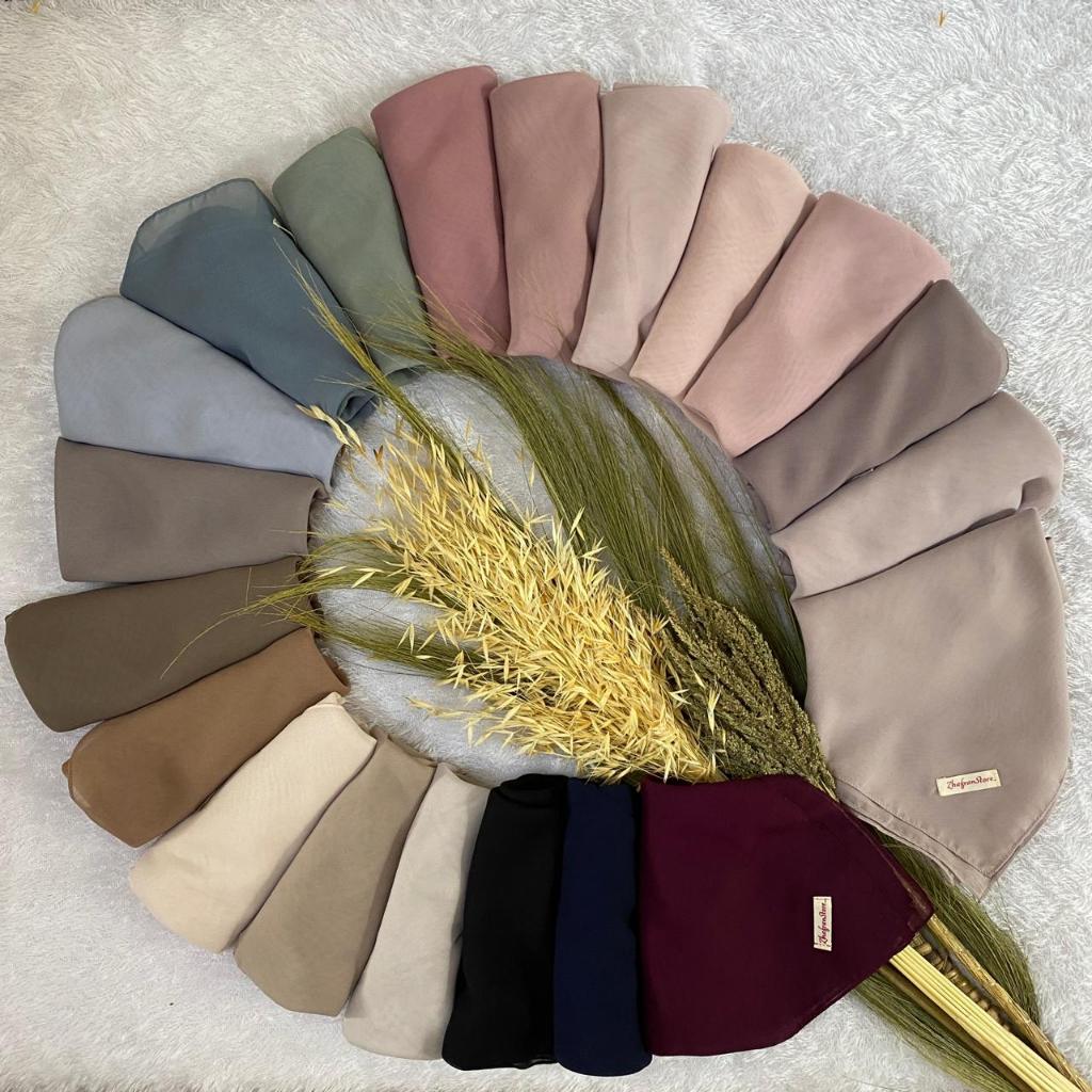 Hijab Segi Empat Pollycotton - Model Terbaru