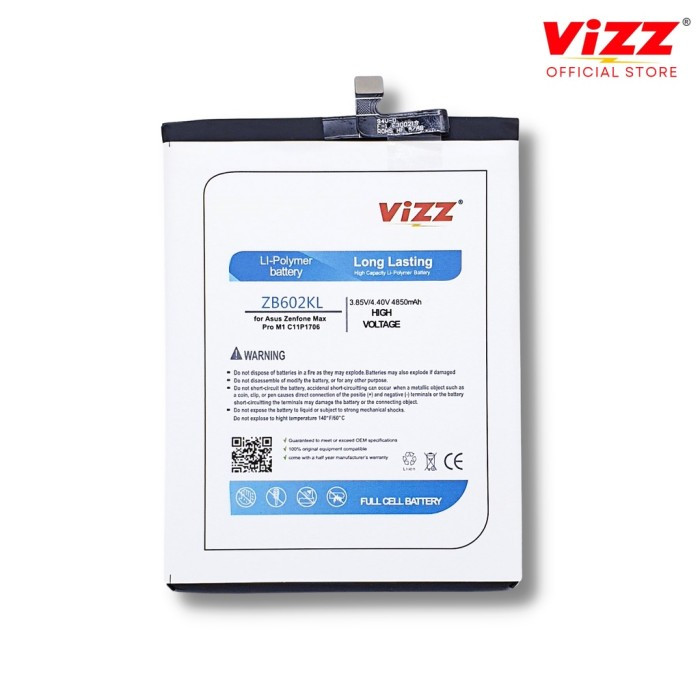 Baterai Batre Vizz Asus Zenfone Max Pro M1 / Max Pro M2 / ZB602KL / ZB601KL / C11P1706 Original Vizz