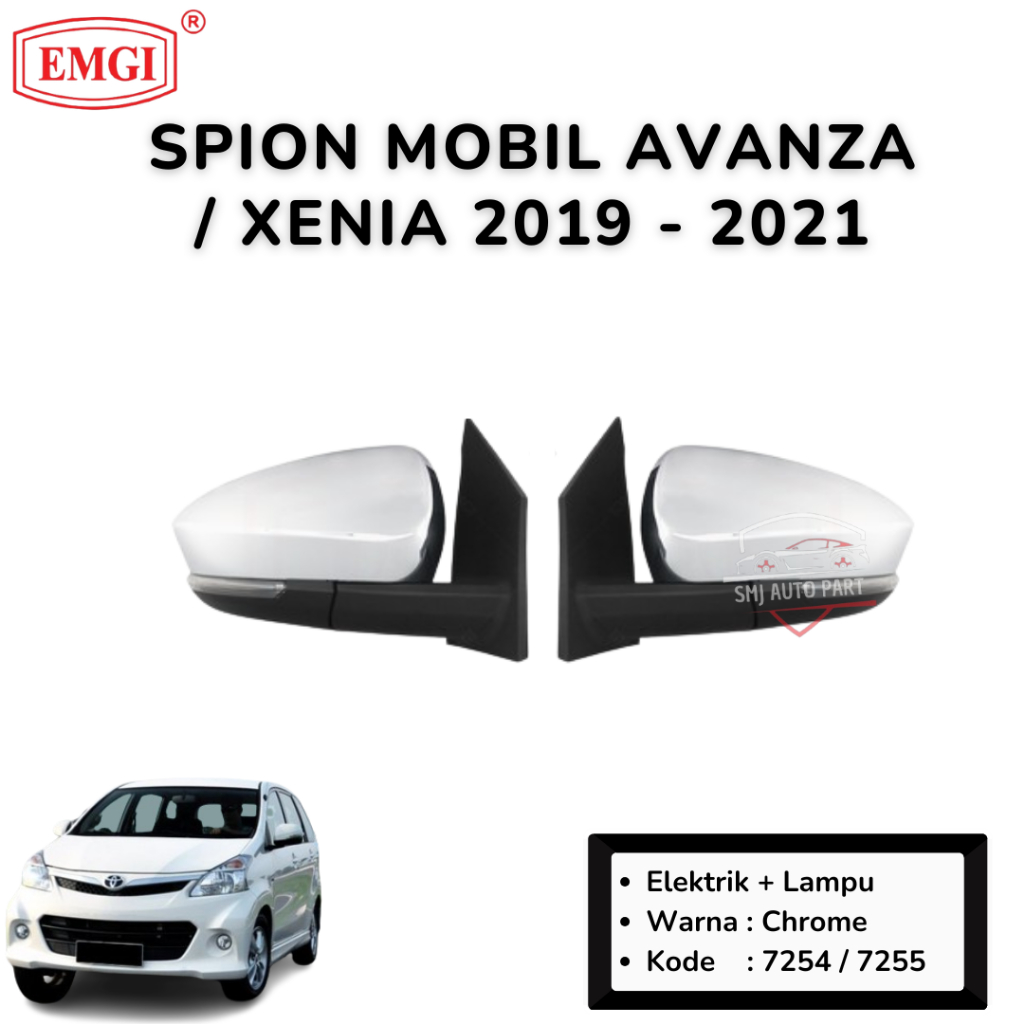 EMGI - SPION MOBIL AVANZA / XENIA 2019 - 2021 - CHROME - ELEKTRIK + LAMPU
