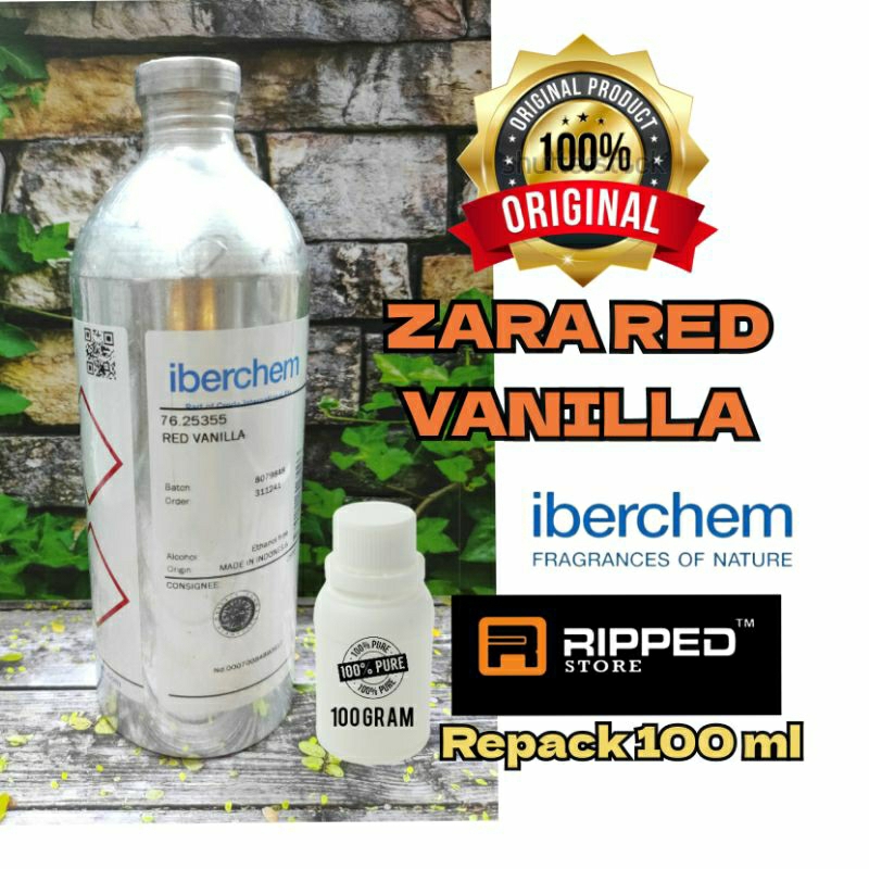 100ML Red Vanilla Bibit Parfum Murni Zara Red Vanilla Original Iberchem