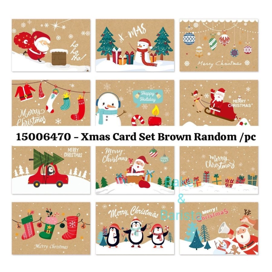 

Xmas Card Set Brown Random /1pcs include Amplop Kartu Natal/Gantungan Gift Tag Christmas Hanger Xmas Hang Tag Card