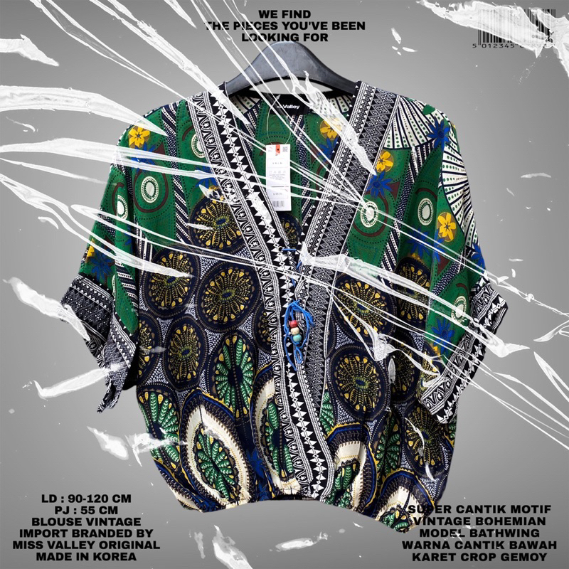 MISS VALLEY ORIGINAL/BLOUSE KEMEJA IMPORT PREMIUM/KOREAN BLOUSE VINTAGE BOHEMIAN BLOUSE/OVERSIZE BLO