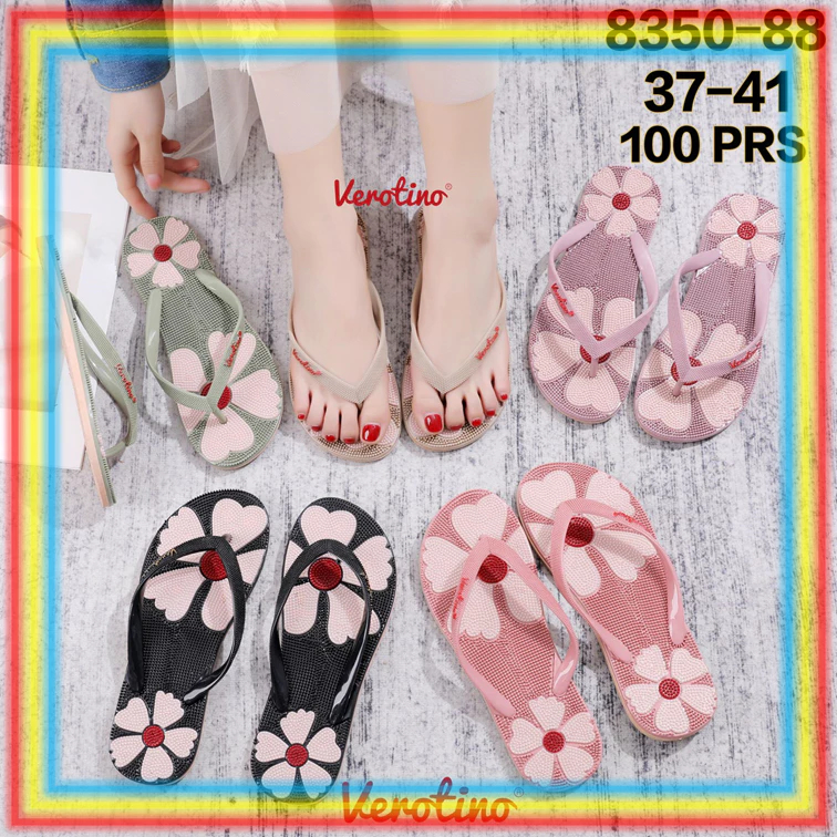 Sandal Jepit Wanita Rematik Refleksi Kesehatan Verotino Bunga 8350 Murah