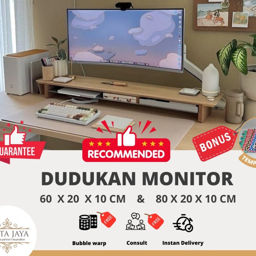 HJ6 Cipta Jaya  Meja Komputer Monitor stand tatakan standing rak laptop 27 inc pc 19 inc Panjang 6 d