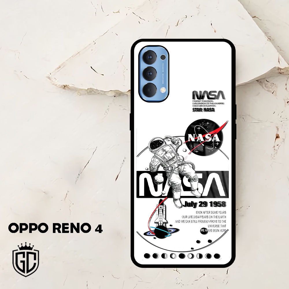 [CM22] Case Glossy Case  | OPPO RENO 4 | CASE KEKINIAN LUCU | Casing Hp Kilau Motif NASA