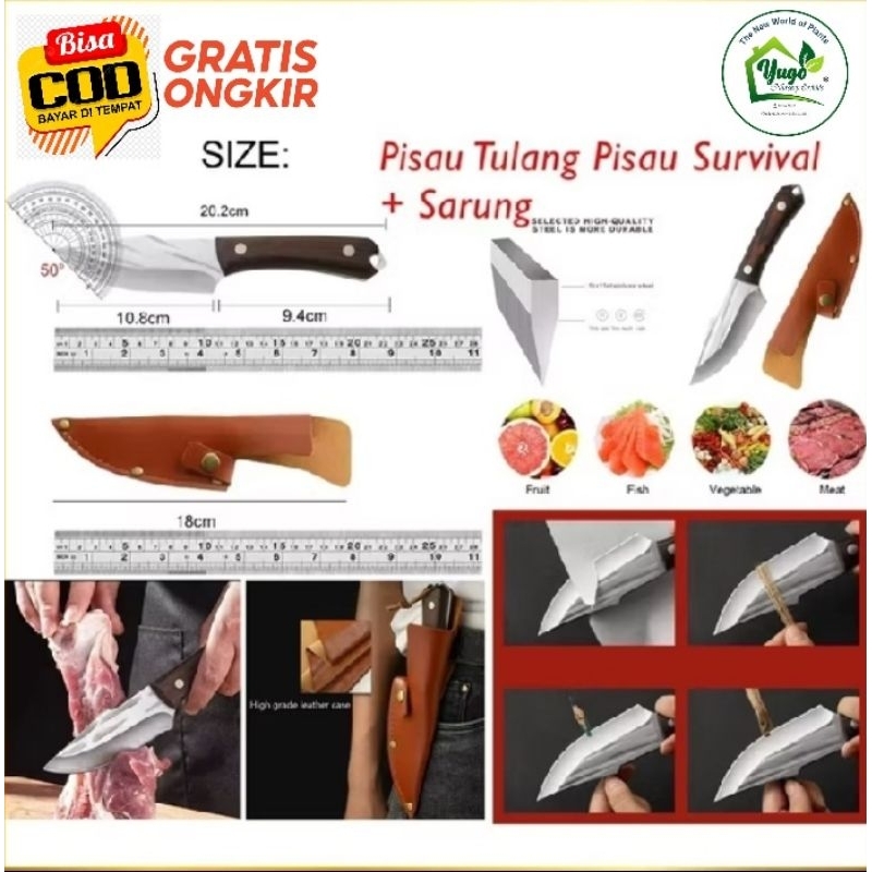 Pisau Survival Pisau Bonsai Pisau Daging Pisau Multifungsi Pisau Full Tang