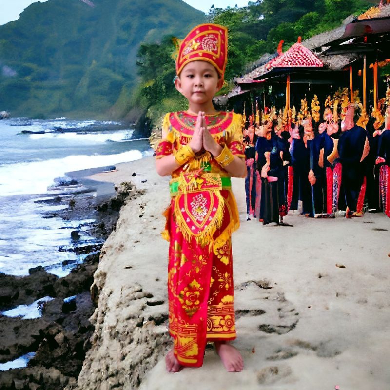 Baju Adat Bali Anak Laki / Baju Adat Bali Anak Laki Komplit / Bali Panji Semirang Anak / Panji Semir