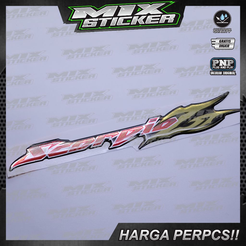 Emblem yamaha scorpio z / emblem timbul yamaha scorpio / emblem titanium scorpio / emblem yamaha sco